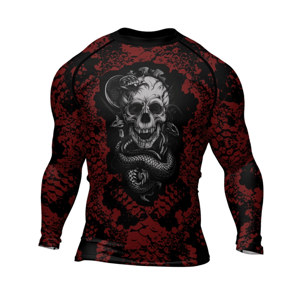 Skull And Snake Mens Long Sleeve Compression Shirt