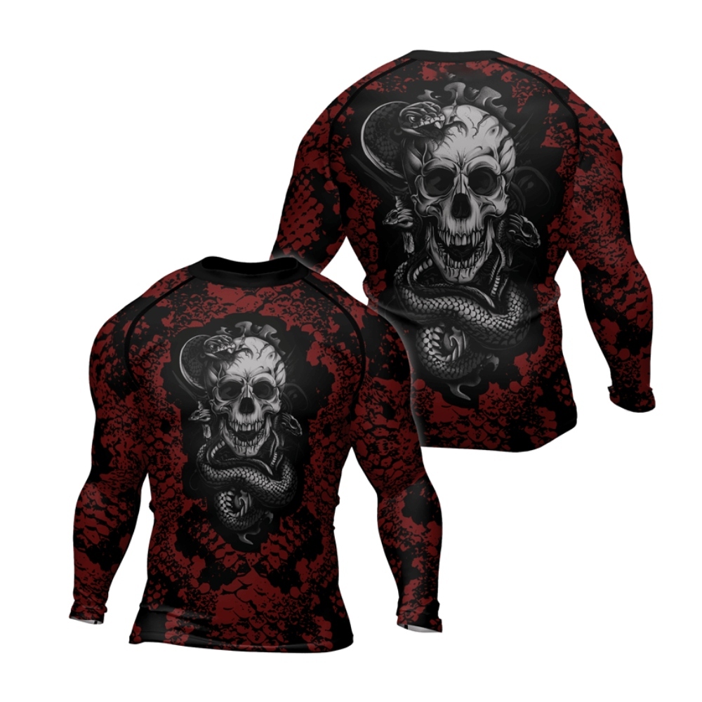 Skull And Snake Mens Long Sleeve Compression Shirt