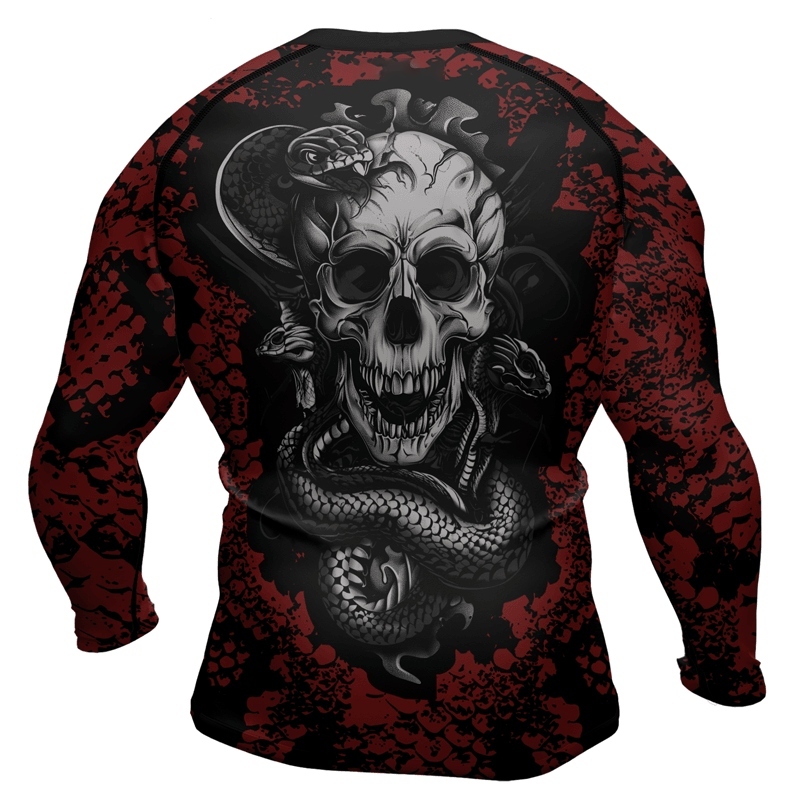 Skull And Snake Mens Long Sleeve Compression Shirt
