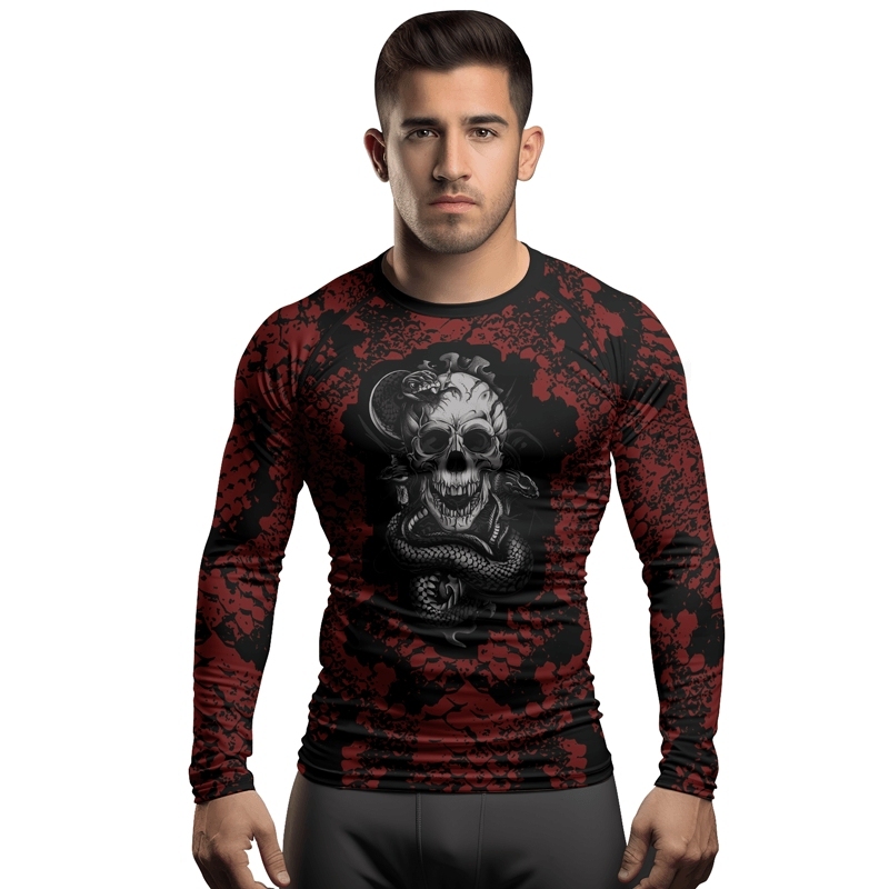 Skull And Snake Mens Long Sleeve Compression Shirt