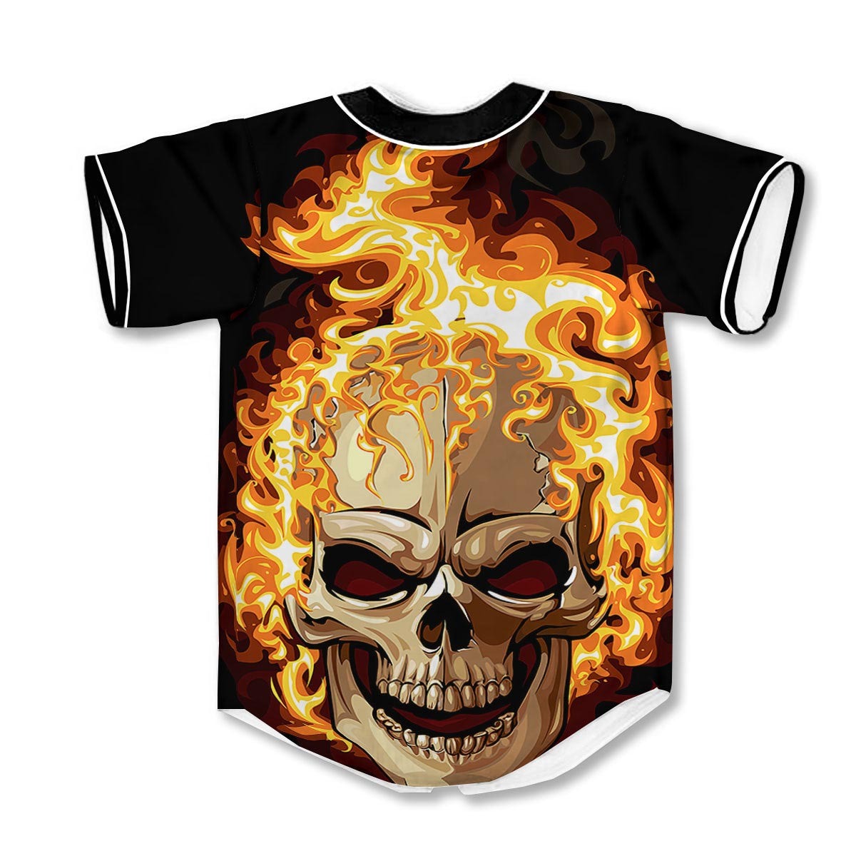 Skull Fire 3d Print Full Size Baseball Jerseys