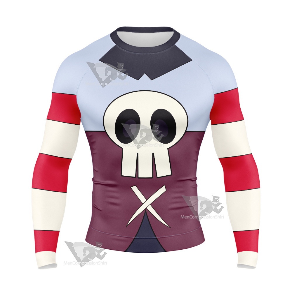 Skullgirls Squigly Skull Long Sleeve Compression Shirt