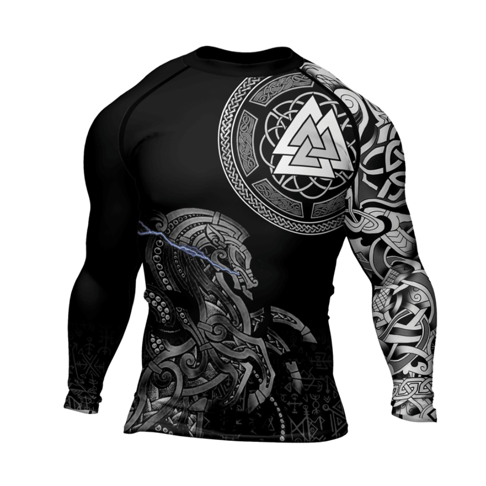 Sleipnir Odin Horse Mens Long Sleeve Compression Shir
