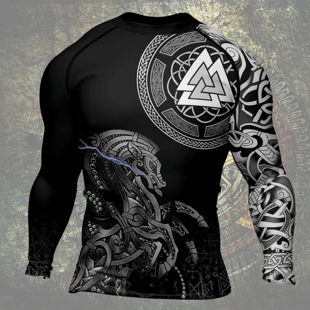 Sleipnir Odin Horse Mens Long Sleeve Compression Shir