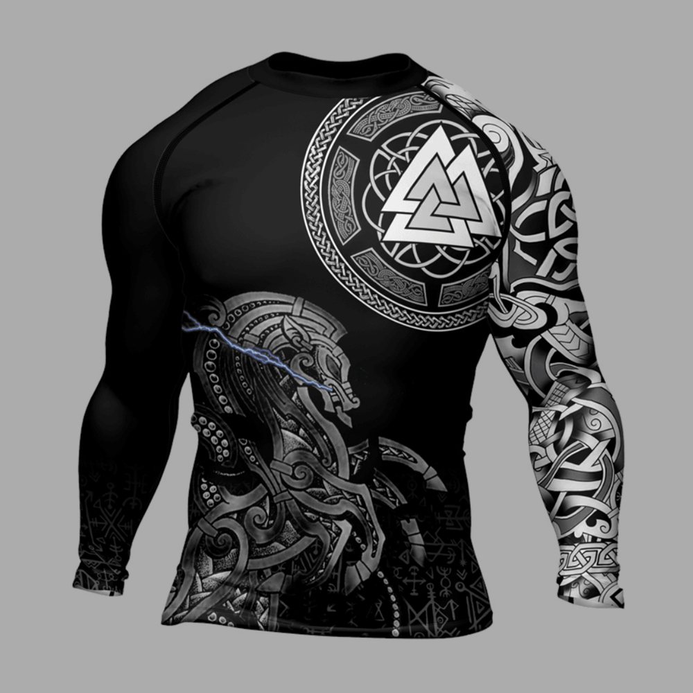 Sleipnir Odin Horse Mens Long Sleeve Compression Shir