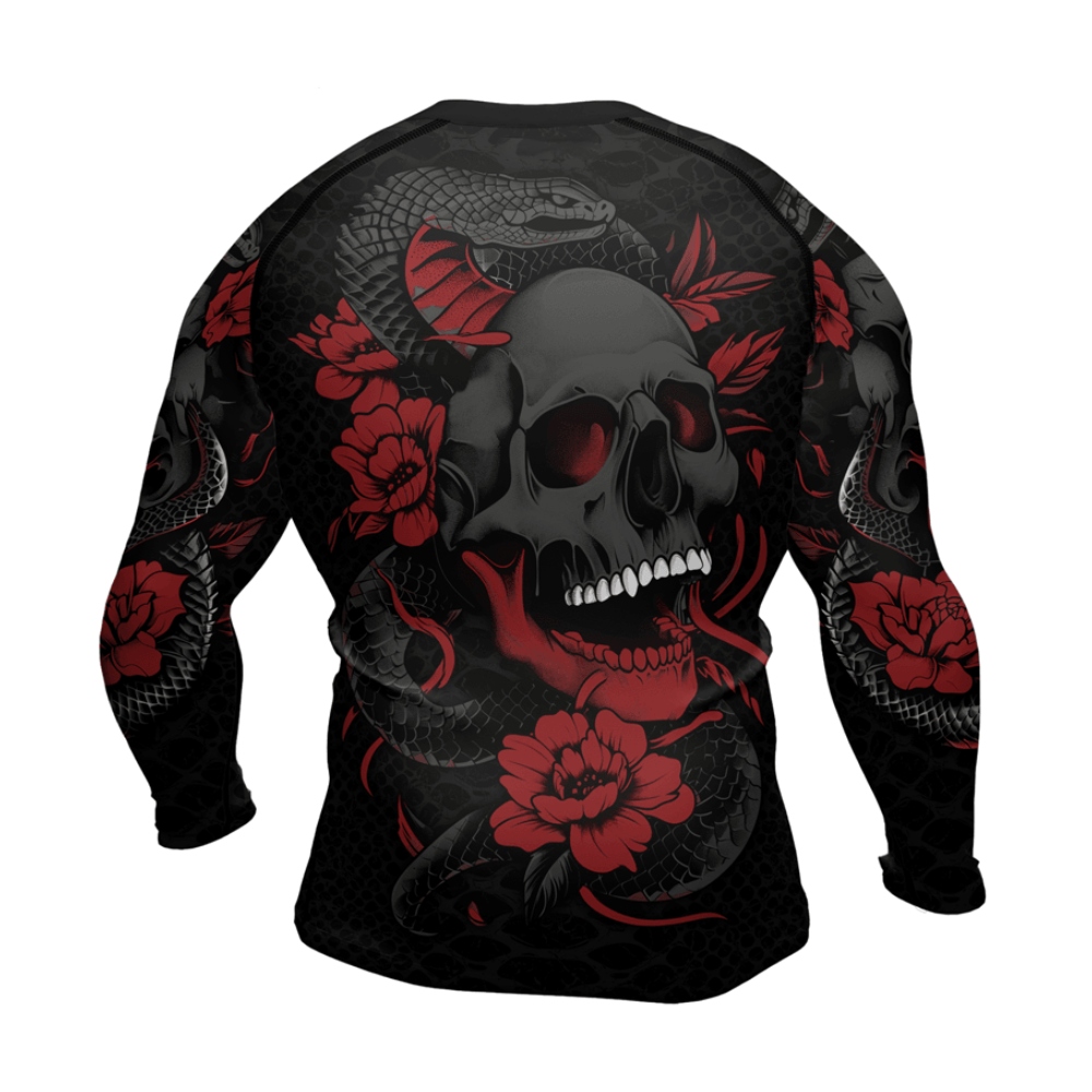 Snake And Skull Mens Long Sleeve Compression Shirt