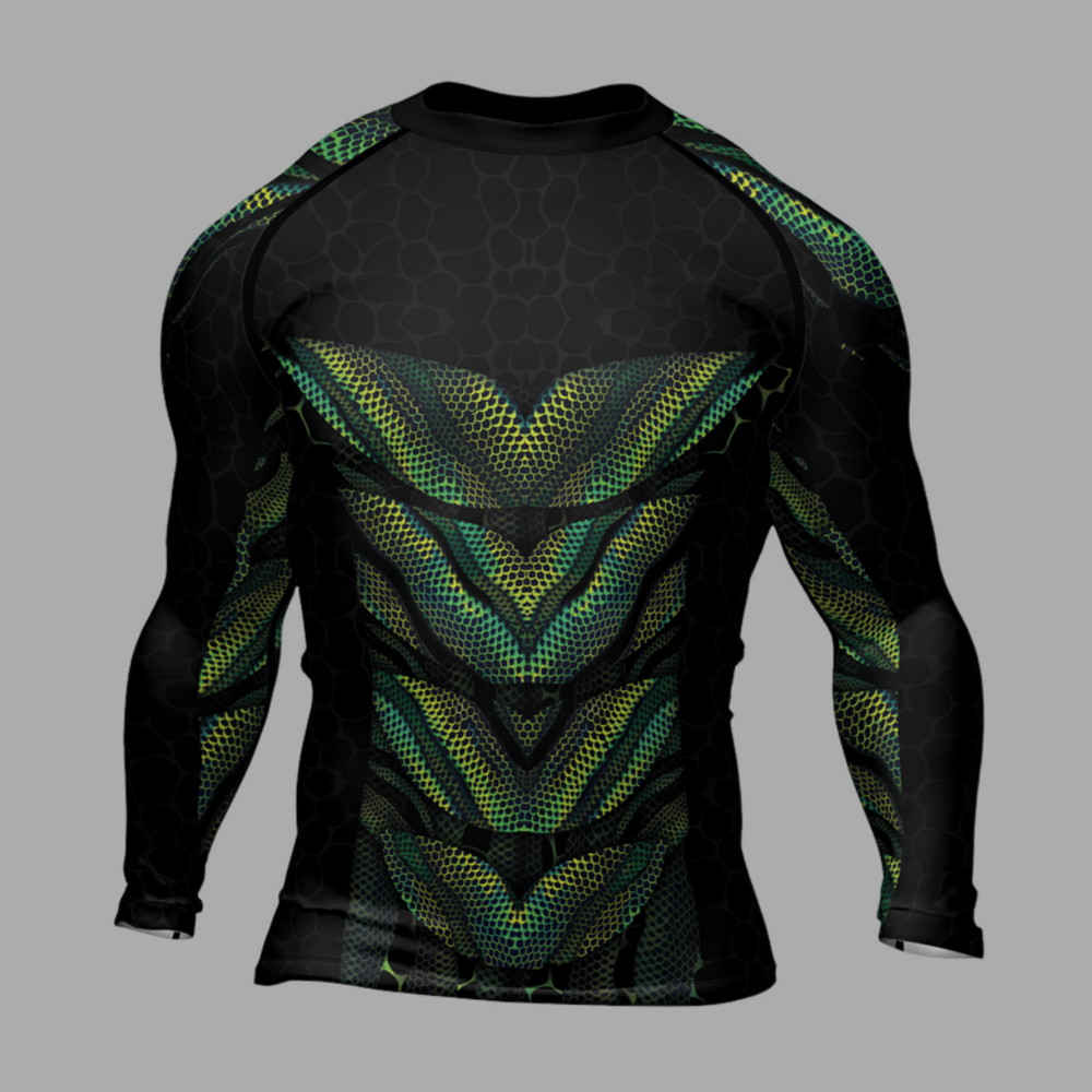 Snake Skin Mens Long Sleeve Compression Shirt
