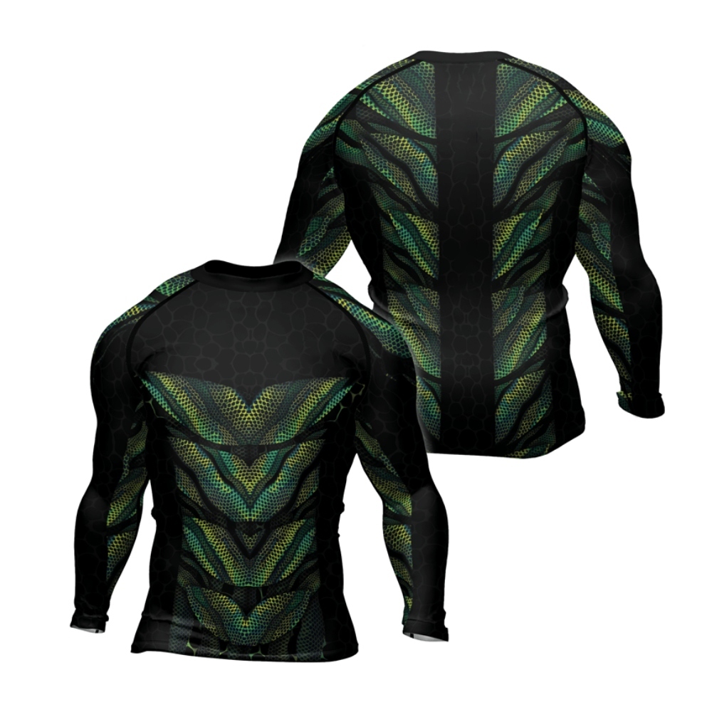 Snake Skin Mens Long Sleeve Compression Shirt