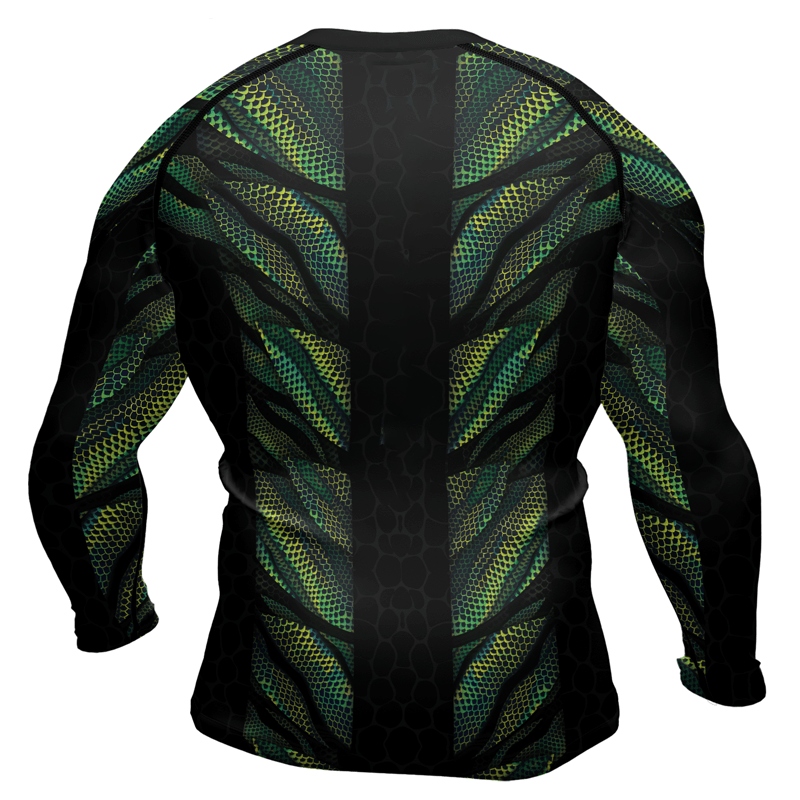 Snake Skin Mens Long Sleeve Compression Shirt