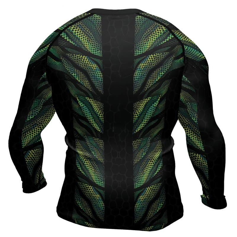 Snake Skin Mens Long Sleeve Compression Shirt