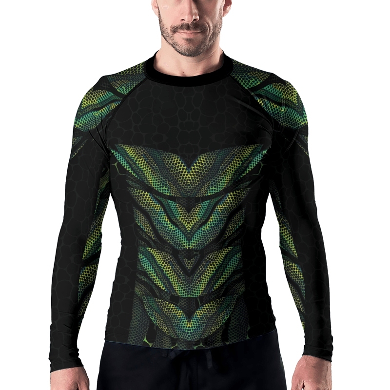 Snake Skin Mens Long Sleeve Compression Shirt