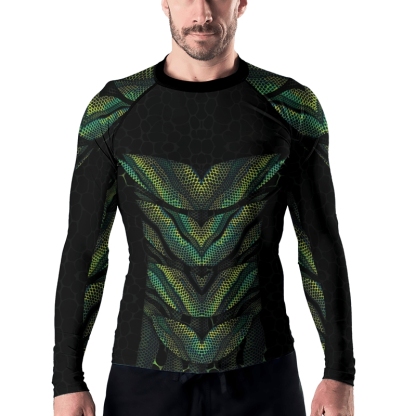 Snake Skin Mens Long Sleeve Compression Shirt