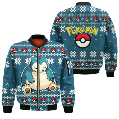 Snorlax Anime Bomber Jacket Xmas Gift