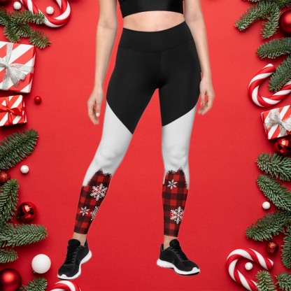 Snowy Plaid Perfection Women Compression Legging