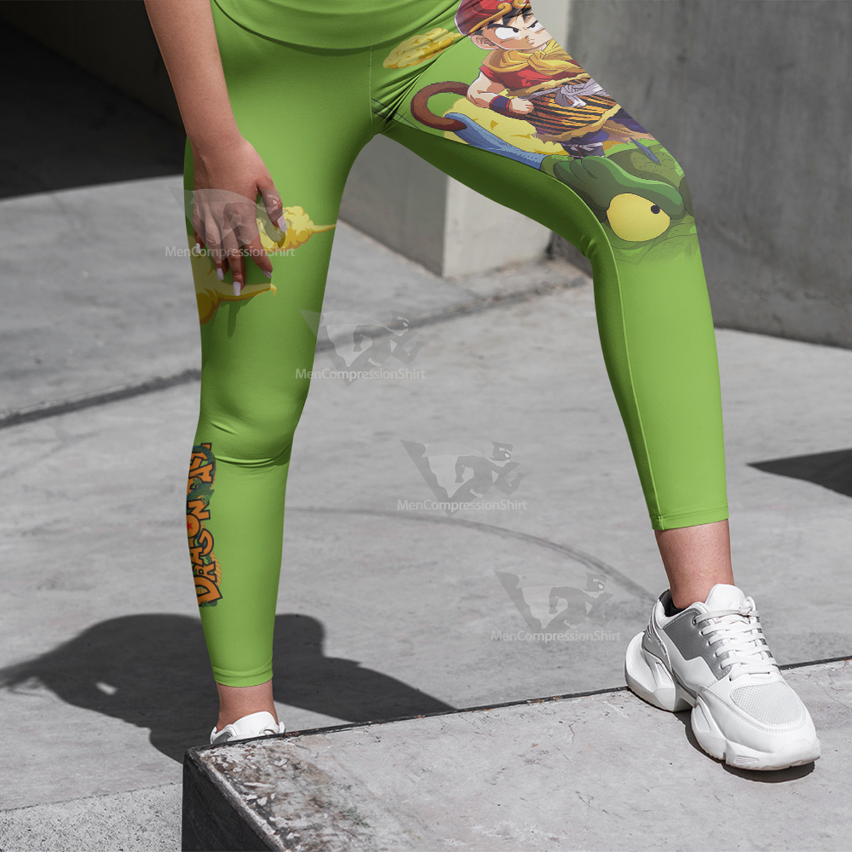 Son Gohan Dragon Ball Green Women Leggings-MensCompressionShirt