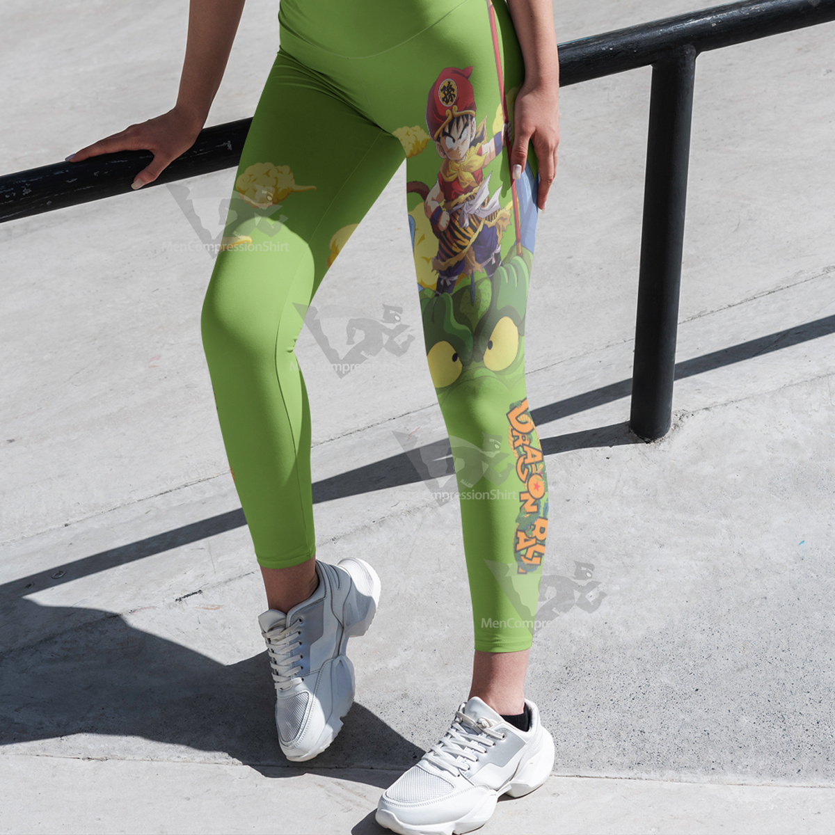 Son Gohan Dragon Ball Green Women Leggings-MensCompressionShirt