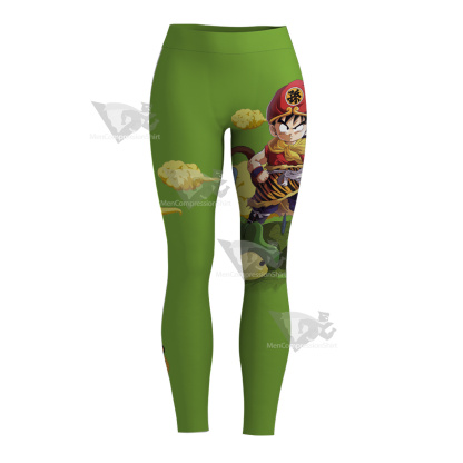 Son Gohan Dragon Ball Green Women Leggings-MensCompressionShirt