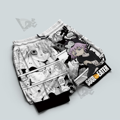Soul Eater Crona Deep White Men Compression Gym Short