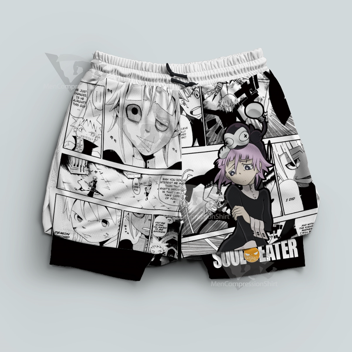 Soul Eater Crona Deep White Men Compression Gym Short