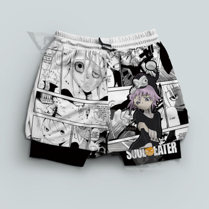 Soul Eater Crona Deep White Men Compression Gym Short