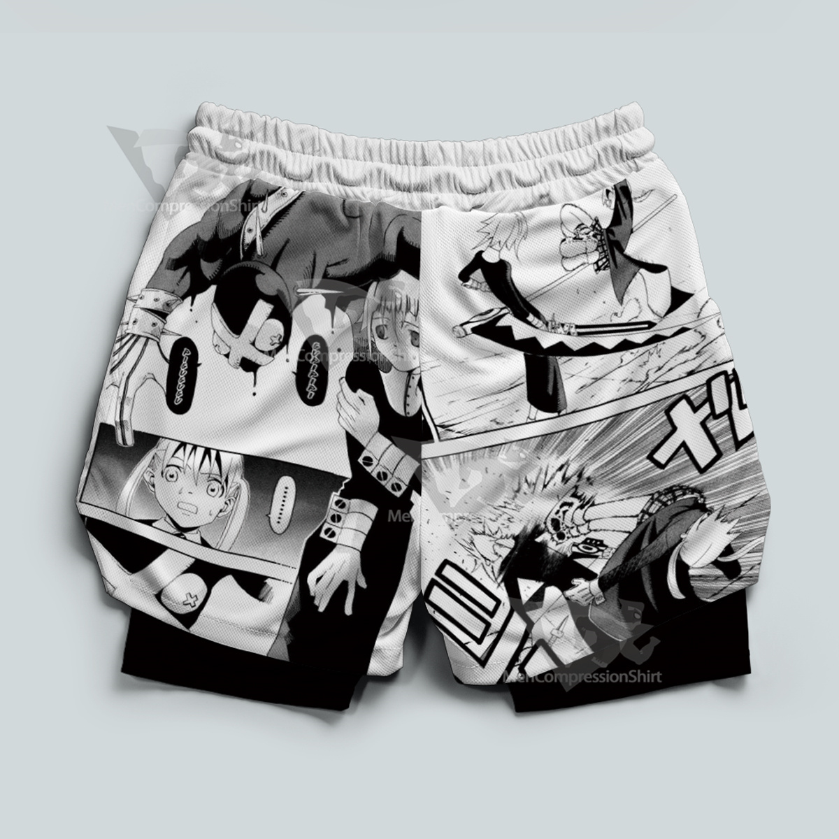 Soul Eater Crona Deep White Men Compression Gym Short