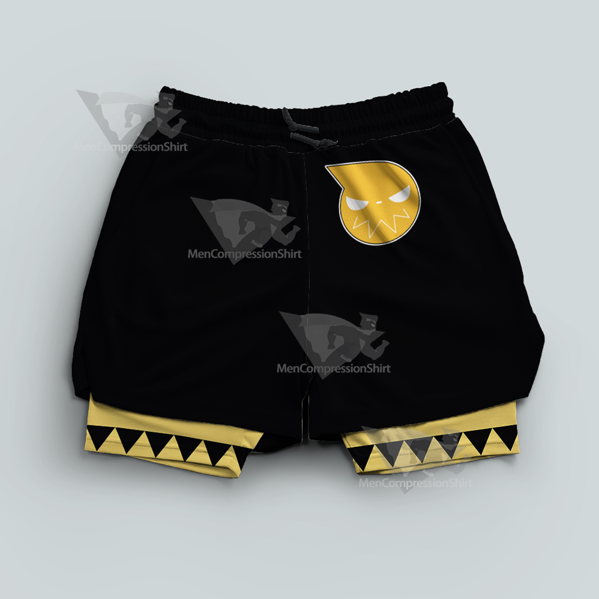 Soul Eater Evans Black Men Compression Gym Short