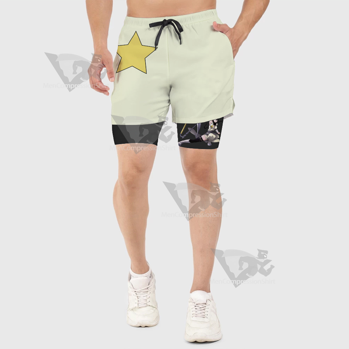 Soul Eater Nakatsukasa Tsubaki Yellow Men Compression Gym Short-MensCompressionShirt