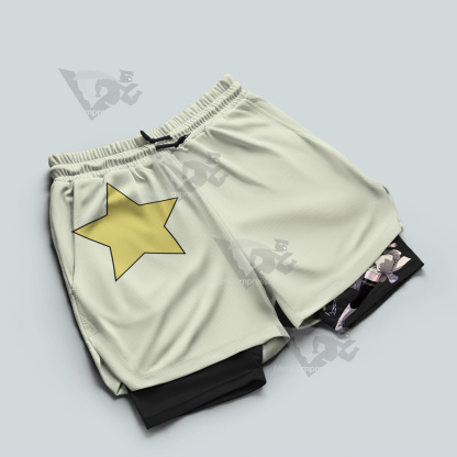 Soul Eater Nakatsukasa Tsubaki Yellow Men Compression Gym Short-MensCompressionShirt
