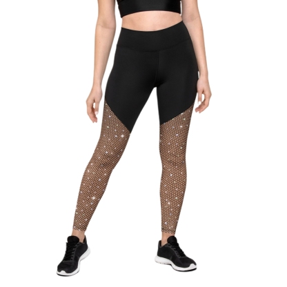 Sparkle Fishnet Print Women Compression Legging