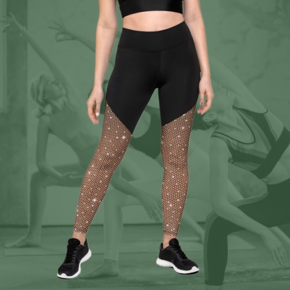 Sparkle Fishnet Print Women Compression Legging
