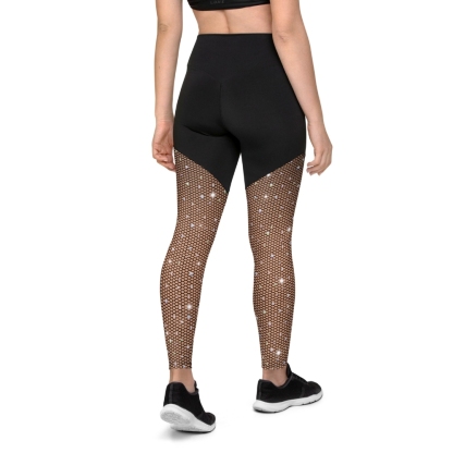 Sparkle Fishnet Print Women Compression Legging