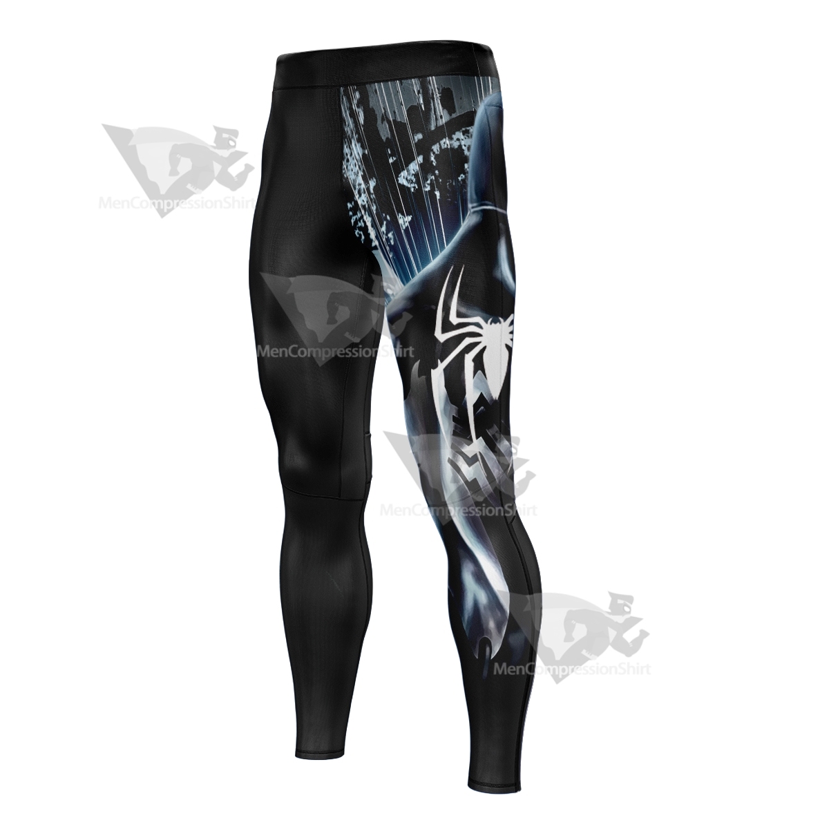 Spider Black Power Black Men Compression Legging-MensCompressionShirt