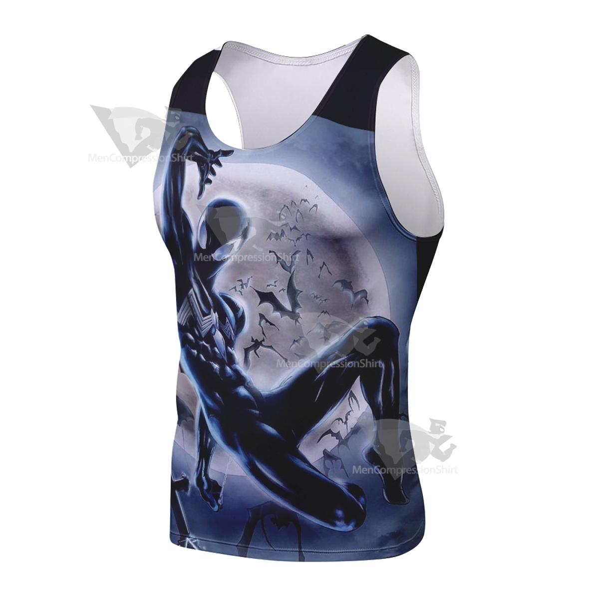 Spider Black Power Black Sleeveless Compression Shirt