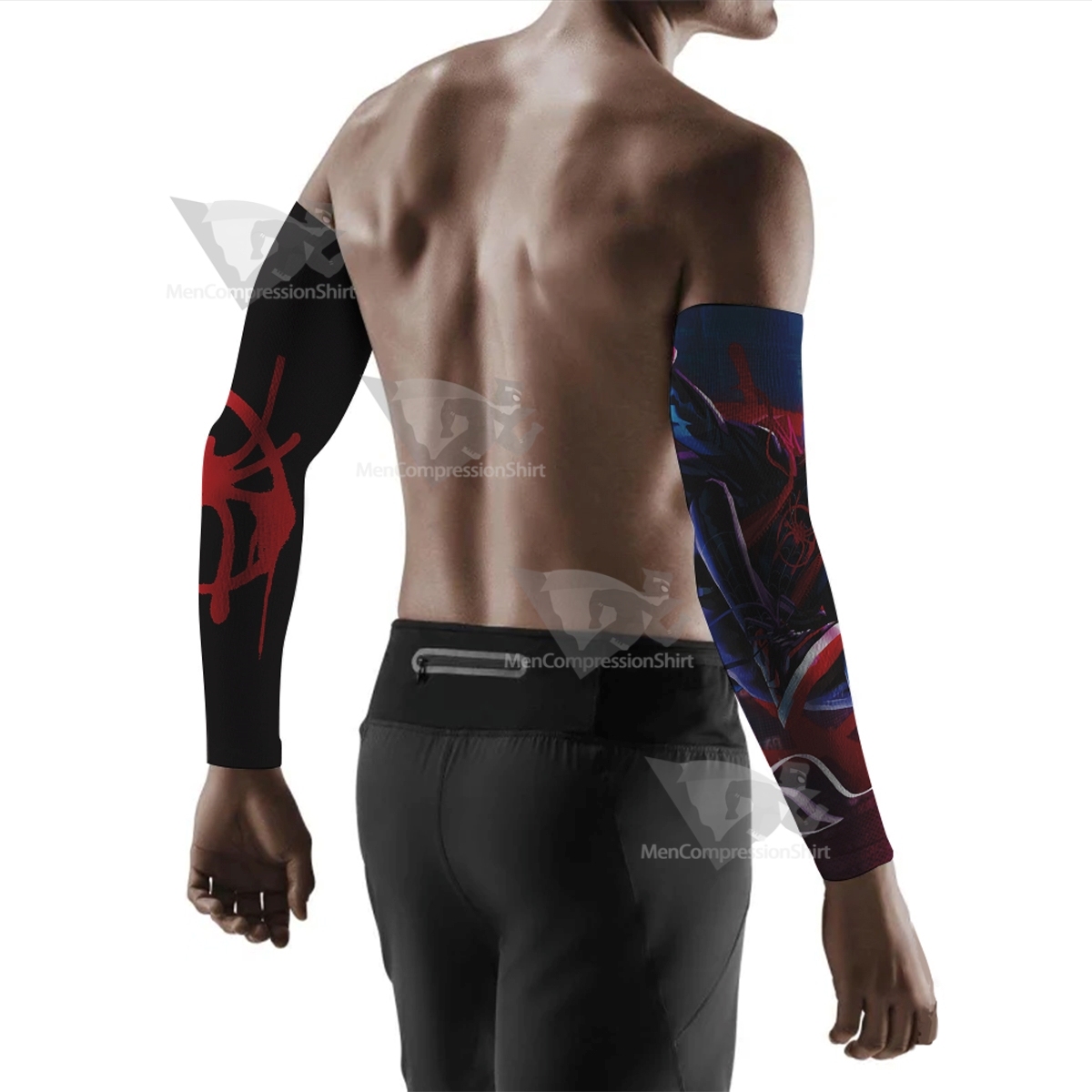 Spider In The Galaxy Black Compression Arm Sleeve