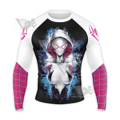Spiderman Across The Spider Gwen Black Long Sleeve Compression Shirt