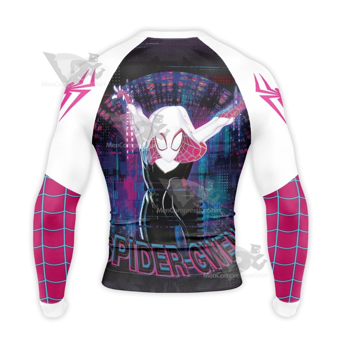 Spiderman Across The Spider Gwen Black Long Sleeve Compression Shirt