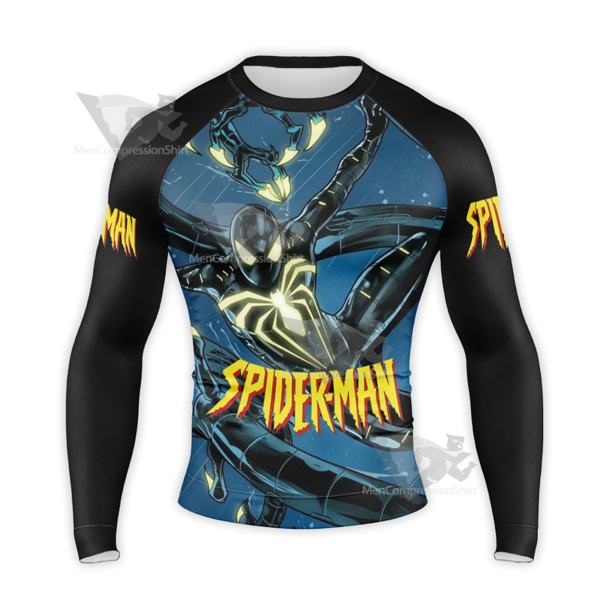 Spiderman Anti Ock Black Long Sleeve Compression Shirt