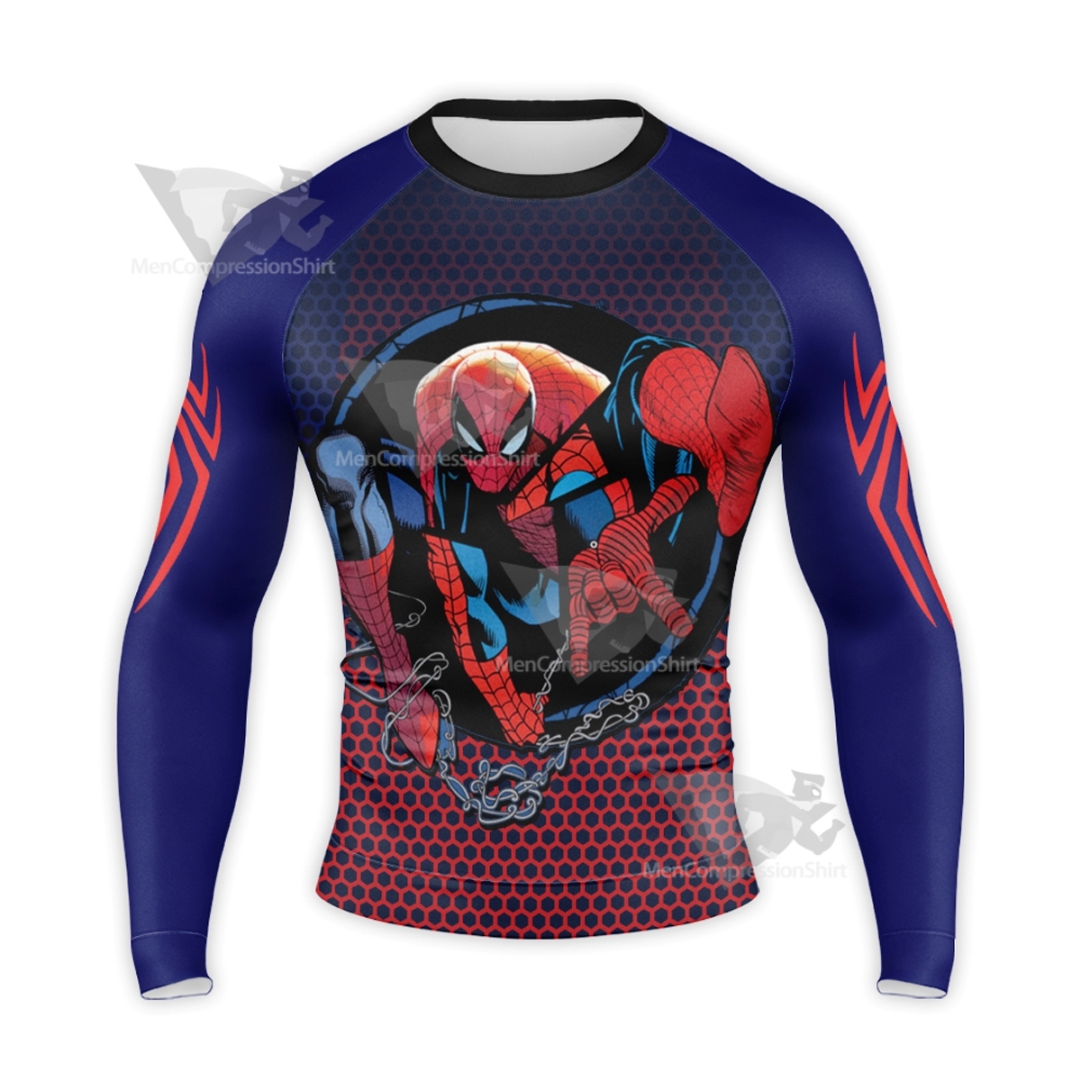 Spiderman Classic Blue Long Sleeve Compression Shirt