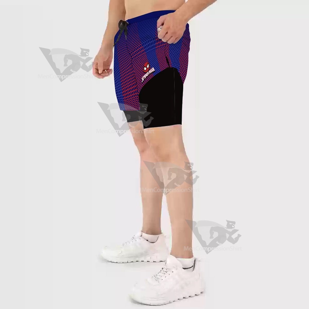 Spiderman Classic Blue Men Compression Gym Short
