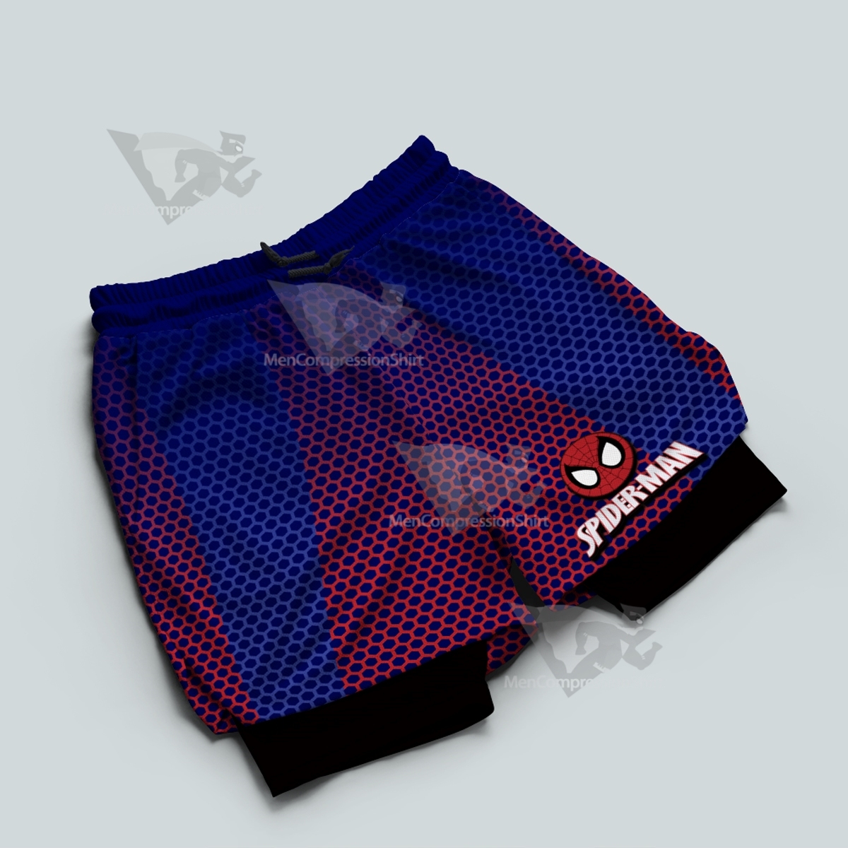Spiderman Classic Blue Men Compression Gym Short