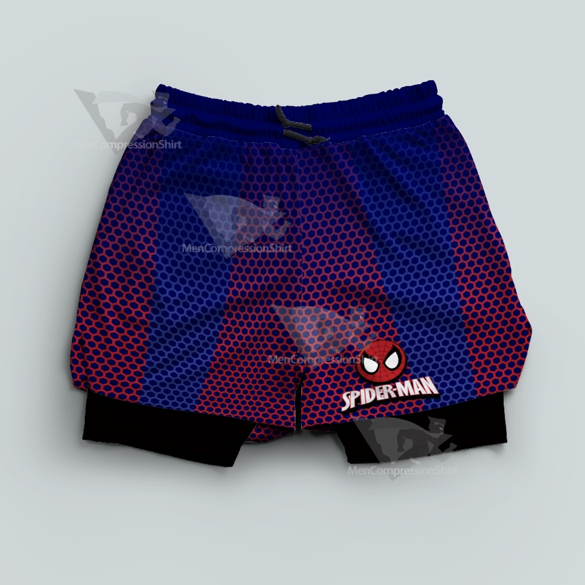 Spiderman Classic Blue Men Compression Gym Short