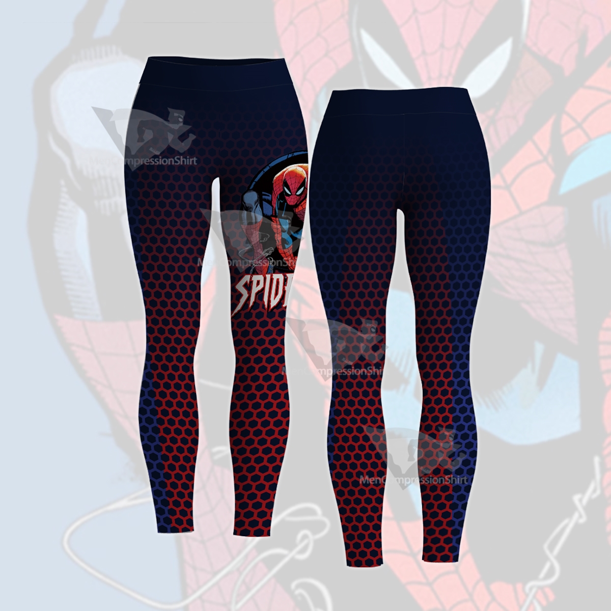 Spiderman Classic Blue Women Compression Legging-MensCompressionShirt