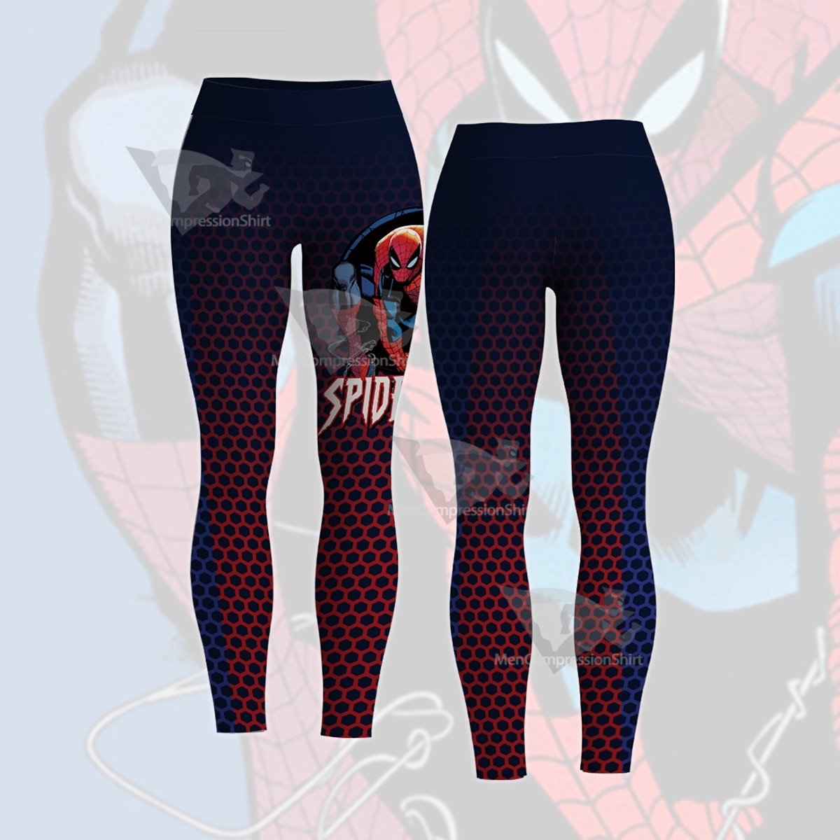 Spiderman Classic Blue Women Compression Legging-MensCompressionShirt
