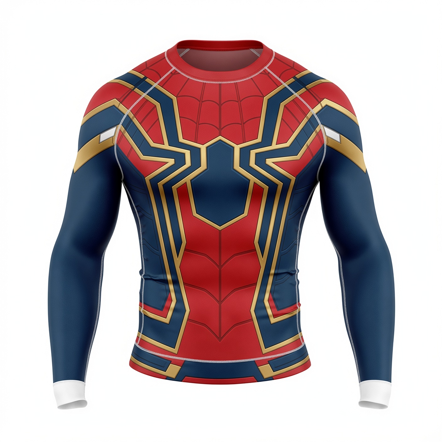 Spiderman Iron Spider Red Navy Gold Angular Armor Long Sleeve ...