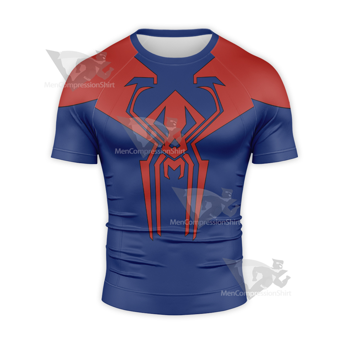 Spiderman Miguel Ohara Blue Short Sleeve Compression Shirt