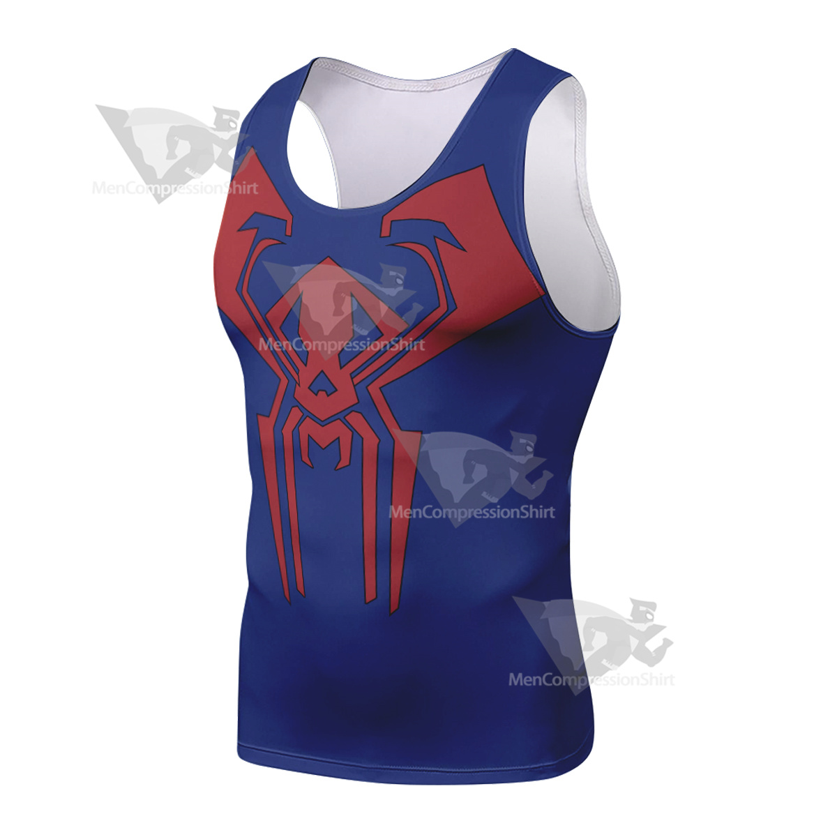 Spiderman Miguel Ohara Blue Sleeveless Compression Shirt