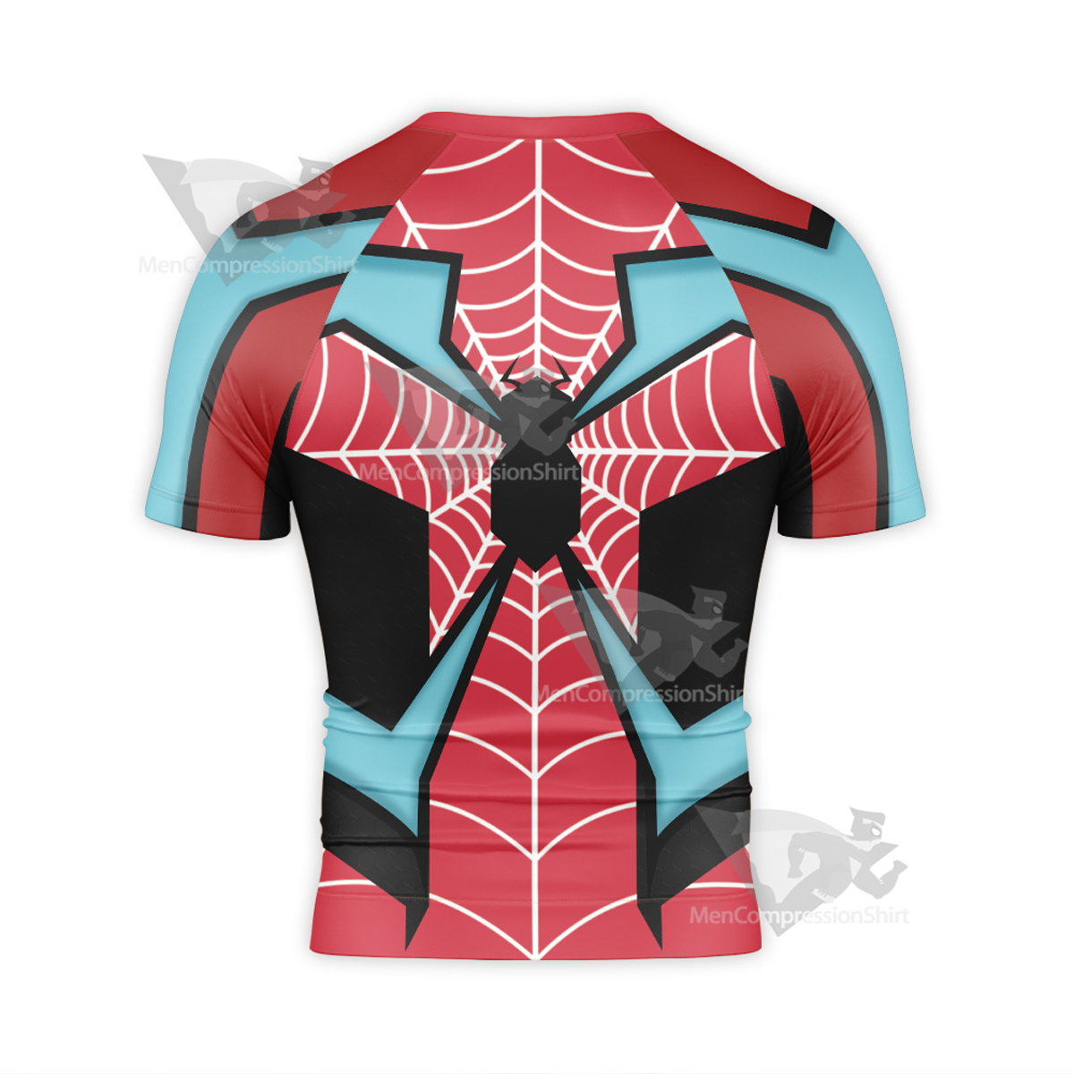 Spiderman Miles Red Blue Short Sleeve Compression Shirt