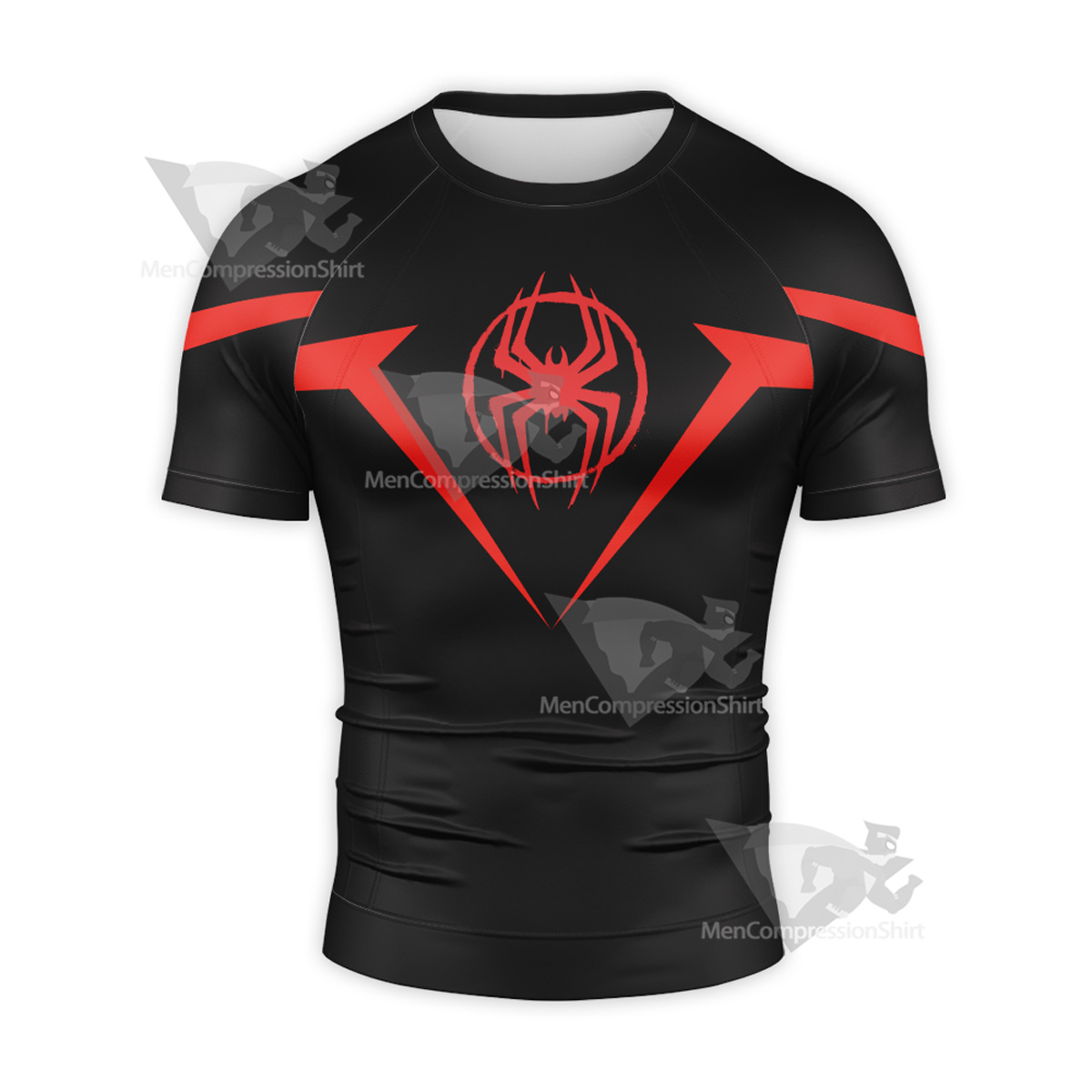 Spiderman Miles Red Short Sleeve Compression Shirt