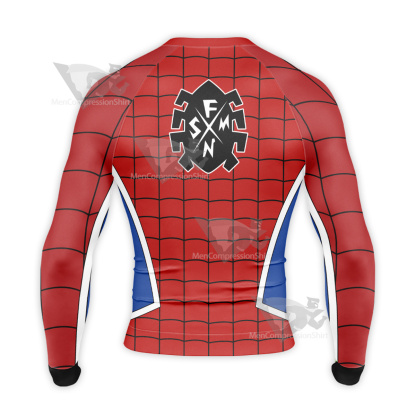 Spiderman Punk Red Blue Long Sleeve Compression Shirt