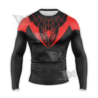 Spiderman Red Black Long Sleeve Compression Shirt